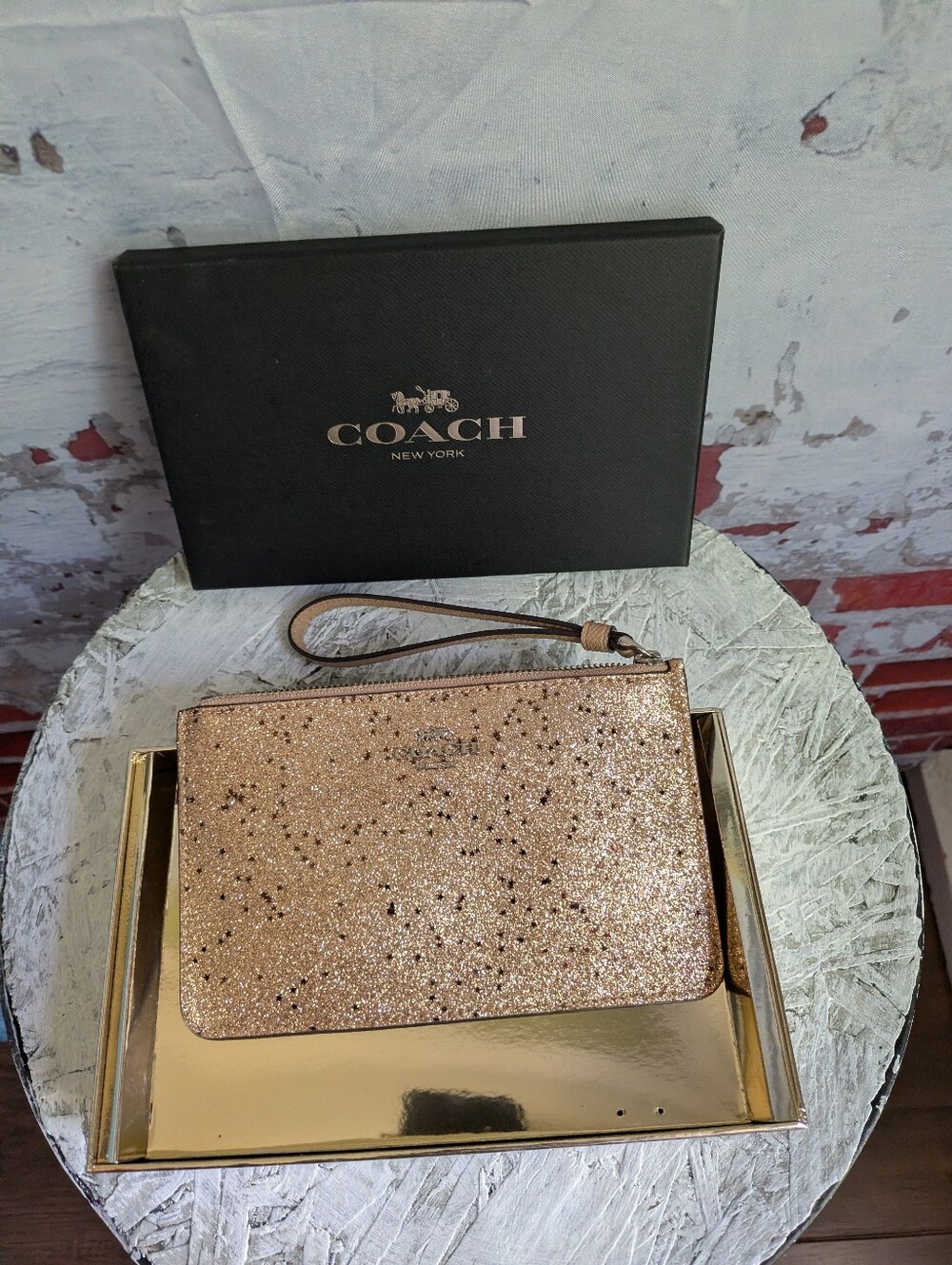 Coach Glitter Wrislet/Wallet With Box